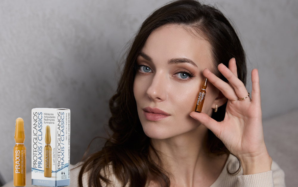 Kseniya Hanchar presenting Praxis Laboratorios Proteoglycans skincare collection
